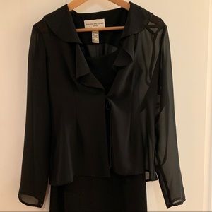 Evan Picone Black Midi Dress Size 8